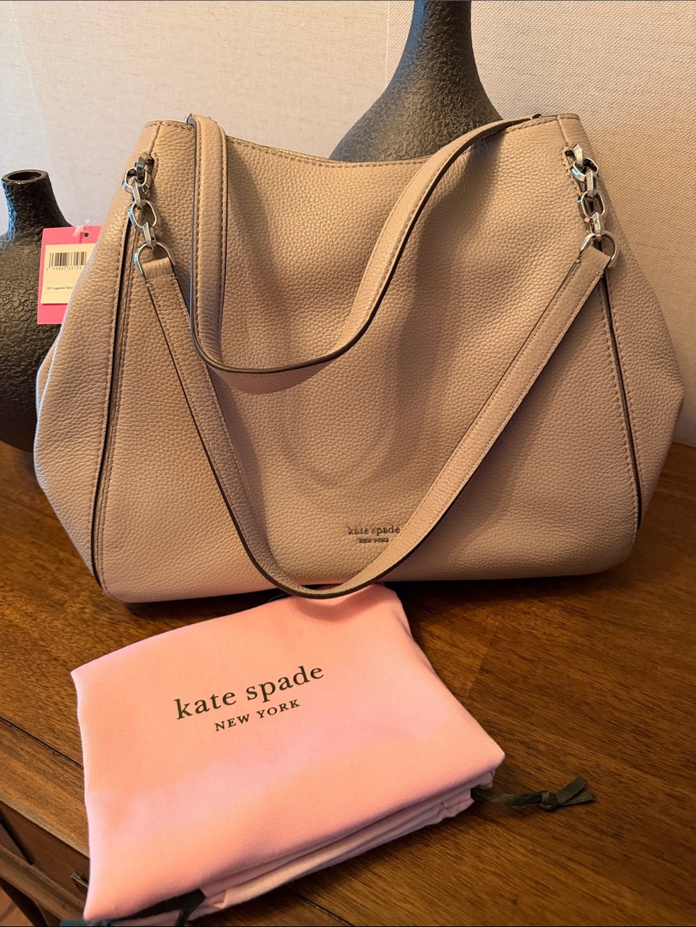 kate spade Pebbled Leather Shoulder Bag in Taupe